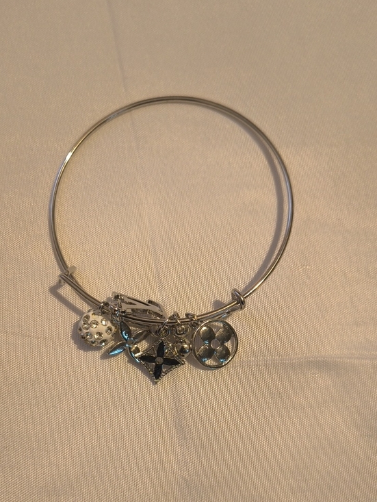 Jewelry - Adjustable Silver Tone Bracelet With Charms